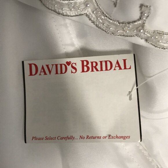 Davids Bridal White Strapless Beaded Wedding Dress W/ Train Size 10  $499 - Picture 13 of 13